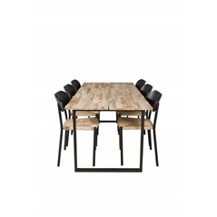 Cirebon Dining table 200*90cm - Nature / Black, Polly Dining Chair - Nature / Black_6