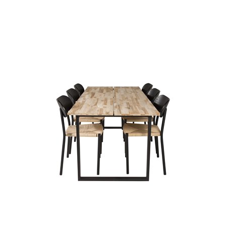 Cirebon Dining table 200*90cm - Nature / Black, Polly Dining Chair - Nature / Black_6