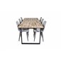 Cirebon Dining table 200*90cm - Nature / Black, Polar Diamond Dining Chair - Black Legs - Grey Velvet_6