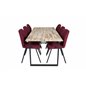 Cirebon Dining table 200*90cm - Nature / Black, Gemma  Dining Chair - Black Legs - Red Fabric_6