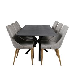 Cirebon Dining table 200*90cm - Nature / Black, Polar Dining Chair - Black / Black_6