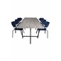 Jepara Dining Table - 250*100*H76 - Grey /Black, Arrow armchair - Black Legs - Blue Velvet_6