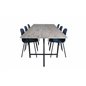 Jepara Spisebord - 250 * 100 * H76 - Grå / Sort, Arctic Dining Chair - Sorte Ben - Blue Pla stic_6