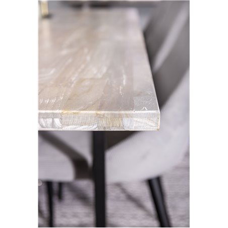 Jepara Dining Table - 250*100*H76 - Grey /Black, Leone Dining Chair - Grey / Black_6