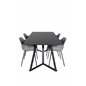 Marina Dining Table - Black top / Black Legs , Comfort Plastic Dining Chair - Black Legs - Grey Plastic_4