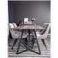 Marina Dining Table - 180*90*H75 - Grey / Black, Velvet Deluxe Dining Chair - Light Grey / Black_4
