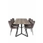 Marina Dining Table - 180*90*H75 - Grey / Black, Limhamn Light - Chair - Grey Velvet_6