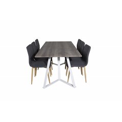 Marina Dining Table - Grey "oak" / White Legs , Windu Dining Chair - Grey / Oak_6