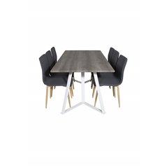 Marina Dining Table - Grey "oak" / White Legs , Windu Dining Chair - Grey / Oak_6