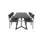 Marina Dining Table - Black top / Black Legs , Polly Dining Chair - Black / Black_6