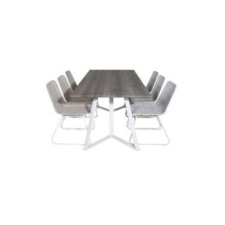 Marina Dining Table - Grey "oak" / White Legs , Cirebon Dining Chair - White Wash_6