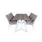 Marina Dining Table - Grey "oak" / White Legs , Leone 2 Dining Chair - Grey / White_6