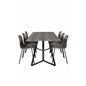 Marina Dining Table - 180*90*H75 - Grey / Black, Arctic Dining Chair - Black Legs - Khaki Plastic_6