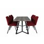 Marina Dining Table - 180*90*H75 - Grey / Black, Gemma Dining Chair - Black Legs - Red Fabric_6