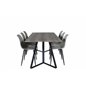 Marina Dining Table - 180*90*H75 - Grey / Black, Polar Plastic Dining Chair - Black Legs / Grey Plastic_6