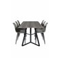 Marina Dining Table - 180*90*H75 - Grey / Black, Polar Plastic Dining Chair - Black Legs / Grey Plastic_6