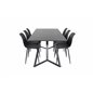 Marina Dining Table - Black top / Black Legs , Polar Plastic Dining Chair - Black Legs / Black Plastic_6