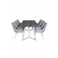 Marina Dining Table - Grey "oak" / White Legs , Plaza Dining chair - White legs - Light Grey Fabric_6