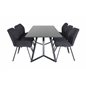 Marina Dining Table - Black top / Black Legs , Gemma Dining Chair - Black Legs - Black Fabric_6