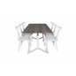 Marina Dining Table - Grey "oak" / White Legs , Mariannelund Windsor Chair - White_6