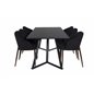 Marina Spisebord - Sort top / Sorte Ben, Arch Dining Chair - Valnøddeben - Sort stof_6