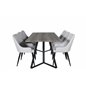 Marina Dining Table - 180*90*H75 - Grey / Black, Plaza Dining chair - Black legs - Light Grey Fabric_6