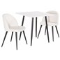 Polar dining table 75*75cm - White / black legs, Velvet Dining Chair Corduroy - Beige / Black_2