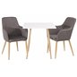 Polar dining table 75*75cm - White /oak-look legs, Comfort Dining Chair - Dark Grey / Oak_2