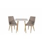 Polar dining table 75*75cm - White /oak-look legs, Leone Dining Chair - Light Grey / Oak_2