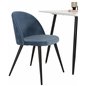 Polar dining table 75*75cm - White / black legs, Velvet Dining Chair - Blue / Black_2