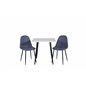 Polar dining table 75*75cm - White / black legs, Polar Dining Chair - Black Legs - Blue Fabric_2