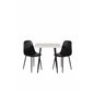 Polar dining table 75*75cm - White / black legs, Polar Dining Chair - Black / Black_2