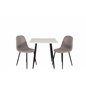 Polar dining table 75*75cm - White / black legs, Polar Dining Chair - Grey / Black_2