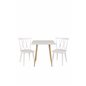 Polar dining table 75*75cm - White /oak-look legs, Mariannelund Windsor Chair - White_2