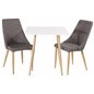 Polar dining table 75*75cm - White /oak-look legs, Leone Dining Chair - Dark Grey / Oak_2