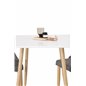 Polar dining table 75*75cm - White /oak-look legs, Leone Dining Chair - Dark Grey / Oak_2