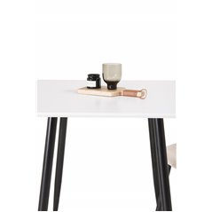 Polar ruokapöytä 75 * 75 cm - Valkoiset / mustat jalat, Polar ruokapöydän tuoli - Mustat jalat / Beige Velvet (korvaa 19902-880)