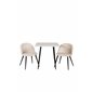 Polar dining table 75*75cm - White / black legs, Velvet Dining Chair - Beige / Black_2