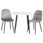 Polar dining table 75*75cm - White / black legs, Polar Dining Chair - Black legs / Light Grey Velvet (ersätter 19902-885)_2