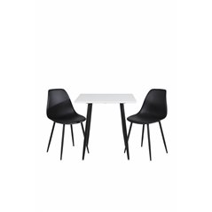 Polar dining table 75*75cm - White / black legs, Polar Plastic Dining Chair - Black Legs / Black Plastic_2