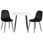 Polar dining table 75*75cm - White / black legs, Polar Dining Chair - Black legs / Black Velvet (ersätter 19902-888)_2
