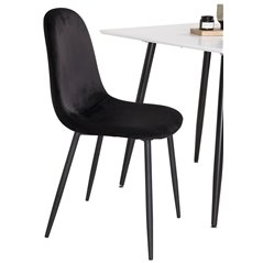 Polar dining table 75*75cm - White / black legs, Polar Dining Chair - Black legs / Black Velvet (ersätter 19902-888)_2