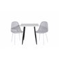 Polar dining table 75*75cm - White / black legs, Polar Dining Chair - White Legs - Light Grey Fabric_2