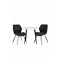 Polar dining table 75*75cm - White / black legs, Gemma Dining Chair - Black Legs - Black Fabric_2