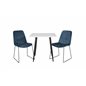 Polar dining table 75*75cm - White / black legs, Muce Dining Chair - Black Legs - Blue Velvet_2