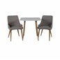 Polar dining table 75*75cm - White /oak-look legs, Plaza Dining Chair - Light Grey / Oak_2