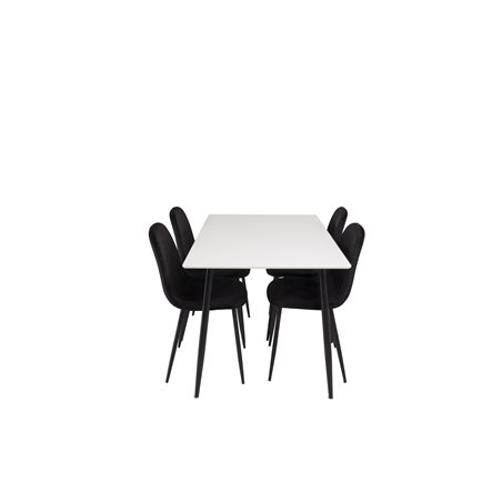 Polar Dining Table - 120*75*H75 - White / Black, Polar Dining Chair - Black legs / Black Velvet (ersätter 19902-888)_4