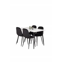 Polar Dining Table - 120*75*H75 - White / Black, Polar Dining Chair - Black legs / Black Velvet (ersätter 19902-888)_4