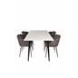 Polar Dining Table - 180*90*H75 - White / Black, Limhamn - Chair - Grey Velvet_4