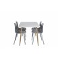 Polar Dining Table - 120*75*H75 - White / Oak, Arctic Dining Chair - Grey Legs - Grey Plastic_4